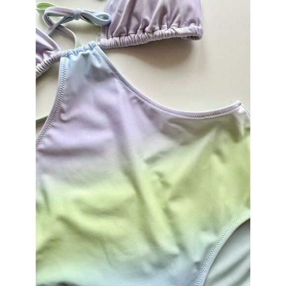 NWT AERIE Lime Fizz Ombre Cut Out One Piece Cheeky Swimsuit, Size M - Picture 7 of 16